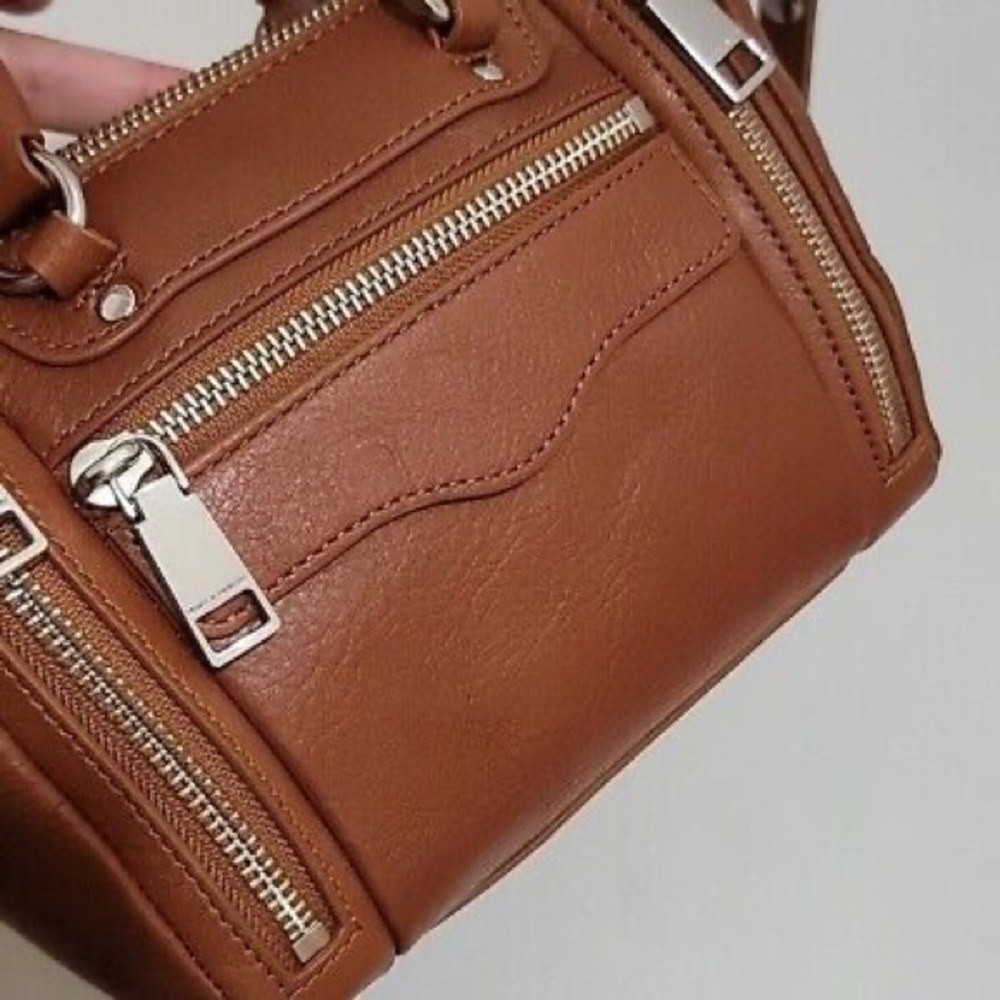 Rebecca Minkoff Caramel 100% Genuine Leather Handbag/Crossbody Satchel - Picture 5 of 9